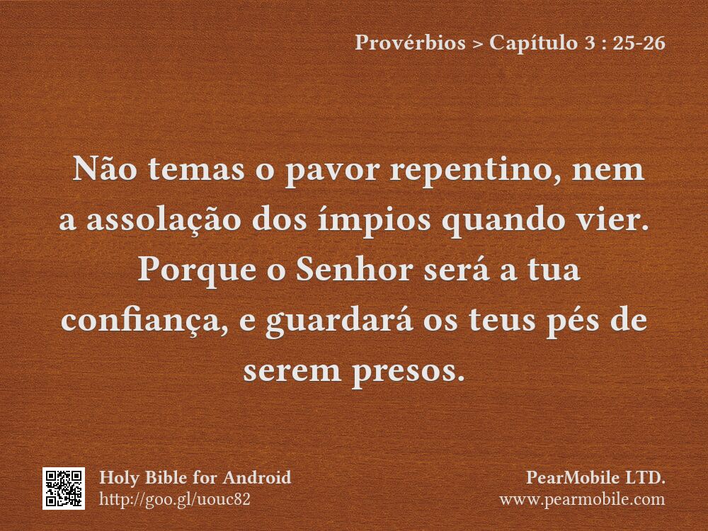 Provérbios, Capítulo 3:25-26